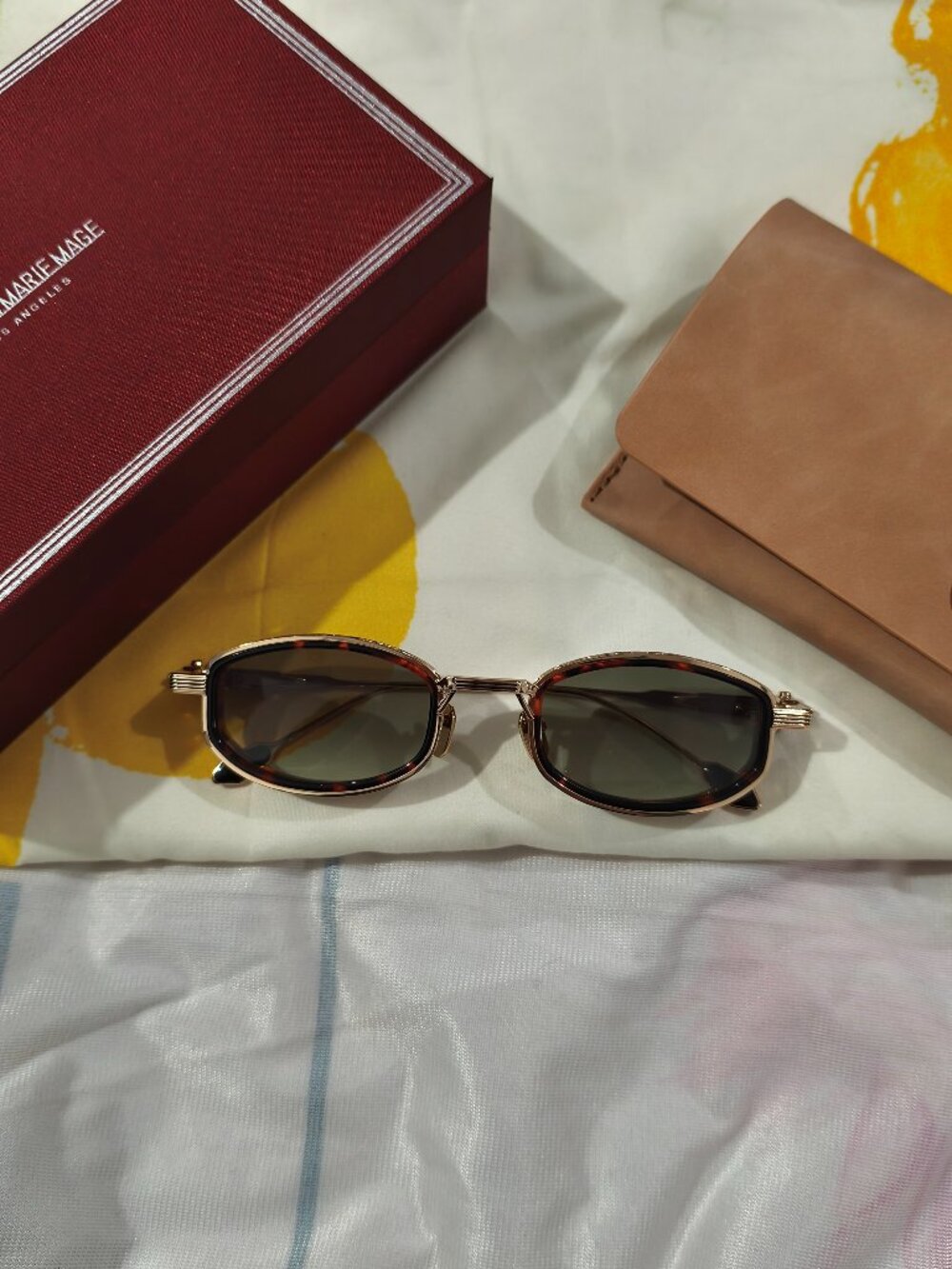 Jacques Marie Mage Oval Sunglasses